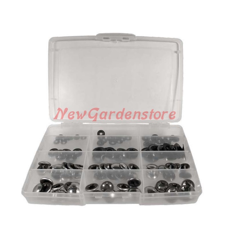 Assortment of rings and crown fasteners with caps (packaging 180 pcs.) 321810