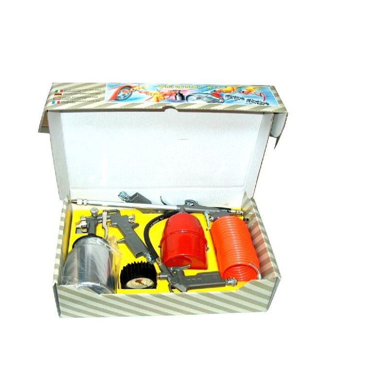 Compressed air kit with air blow gun airbrush hose