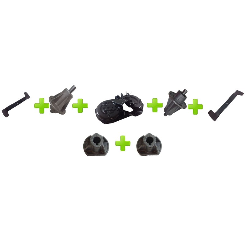 Kit plataforma de corte tractor de césped 92 + Cubo + Cuchilla mulching CASTELGARDEN