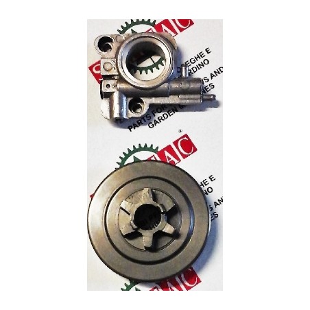 Oil pump kit with gear and sprocket for chainsaw compatible BRITECH CS-39 | Newgardenstore.eu