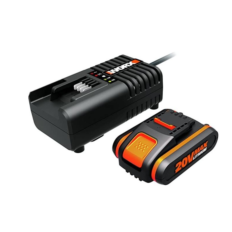 WORX power 20 kit n 1 batterie 2.0 Ah + n 1 chargeur rapide