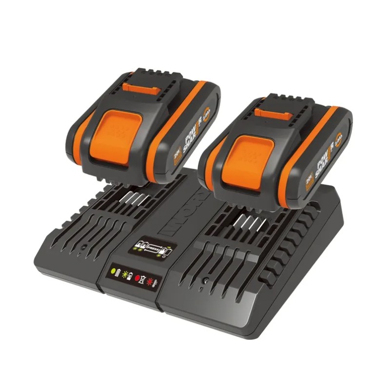 WORX Power Kit 20+20 2 Batterien 2.0 Ah + n 1 DUAL Standard-Ladegerät