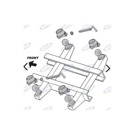 Kit basculante remolque trasero y trilateral bolas 78 mm diámetro AMA