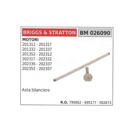 BRIGGS&STRATTON Kipphebel 4-Takt-Motor 201312 201317 201332 026090 | Newgardenstore.eu