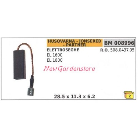 HUSQVARNA brush kit for EL 1600 1800 electric saw 008996 508.0437.05 | Newgardenstore.eu