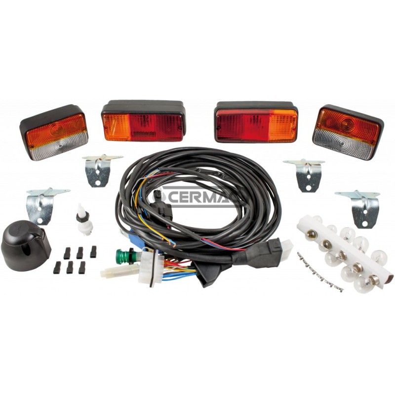 Universal kit for light and indicator system for agricultural machine