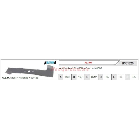 AL-KO Messer für CL 420B Rasentraktor Rasenmäher R301625 | Newgardenstore.eu