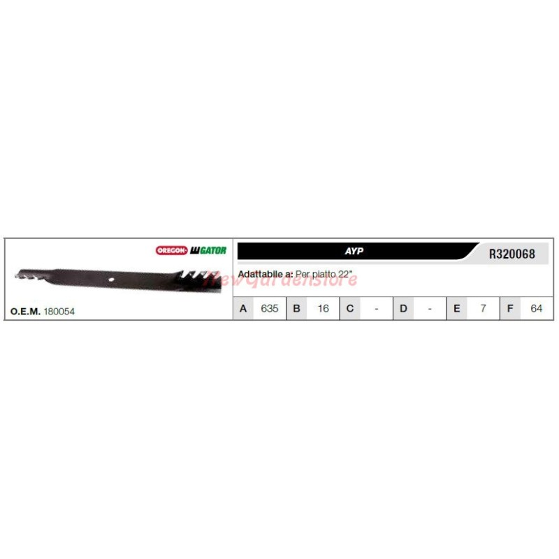 AYP Klinge für Rasentraktor Rasenmäher flach 22" R320068