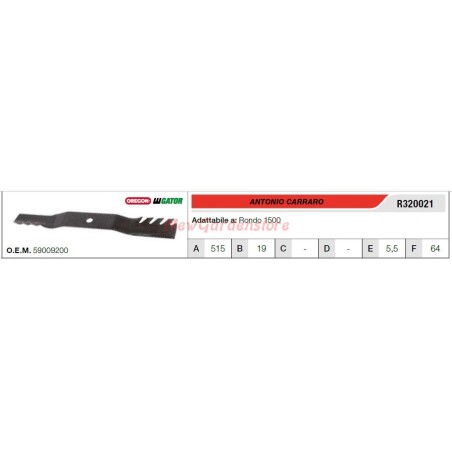 CARRARO Messer für RONDO 1500 R320021 Rasentraktor Rasenmäher | Newgardenstore.eu