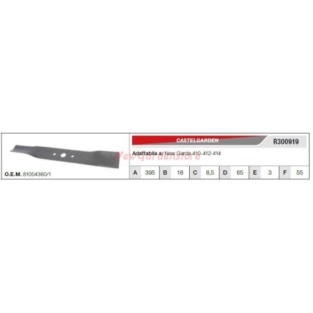 CASTELGARDEN Klinge für Rasenmäher NG 410-412-414 R300919 | Newgardenstore.eu