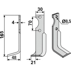 Cuchilla derecha compatible 350-019 AGRIA NH16548