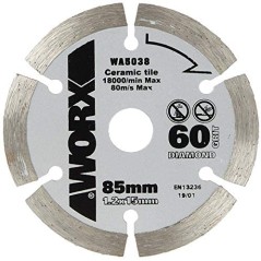 Diamond blade 85 mm diameter teeth for WORX circular saw tile cutting | Newgardenstore.eu