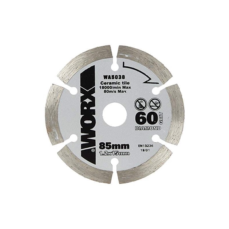 Diamond blade 85 mm diameter teeth for WORX circular saw tile cutting