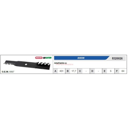 DIXON Rasentraktor-Rasenmähermesser R320026 | Newgardenstore.eu