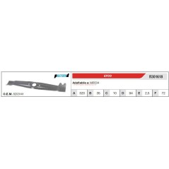 EFCO OLEOMAC Mähmesser Rasenmäher MODELLE: MR534 R301618 | Newgardenstore.eu