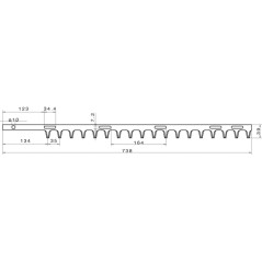 External hedge trimmer blade Compatible KAAZ TM275 650 mm