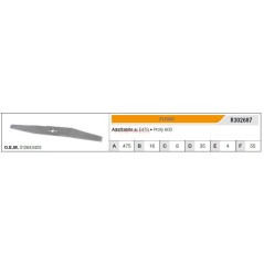 FLYMO lawnmower mower blade E47S profy 600 R302687