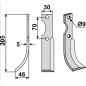 Cuchilla fresadora derecha compatible 350-189 HONDA