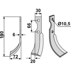 Cuchilla de fresado izquierda compatible 350-110 FERRARI 71HP 7.5 L | Newgardenstore.eu