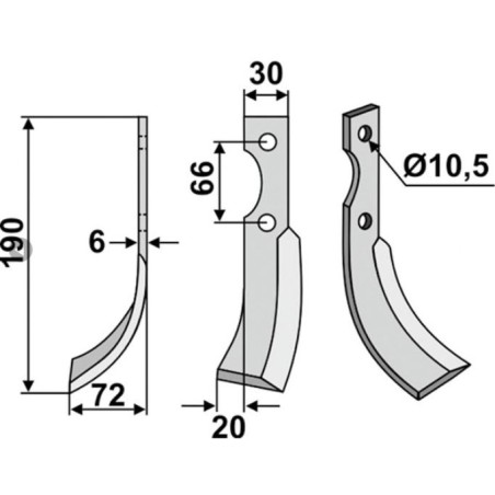 Cuchilla de fresado izquierda compatible 350-110 FERRARI 71HP 7.5 L