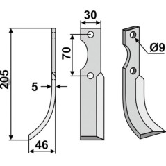 Cuchilla izquierda compatible 350-188 HONDA