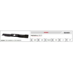 HONDA lawn mower blade HR173 R301851 | Newgardenstore.eu