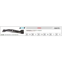 HONDA lawnmower mower blade HRB475 476 R301775 | Newgardenstore.eu