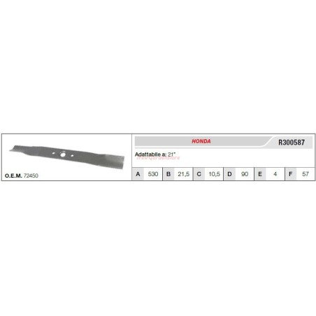 HONDA lawn tractor mower blade 21" R300587 | Newgardenstore.eu