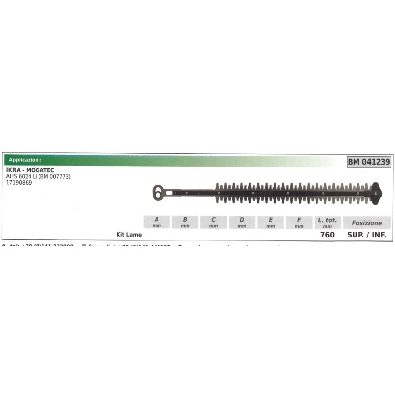 Unter-/Obermesser IKRA Heckenschere AHS 6024 Li 041239