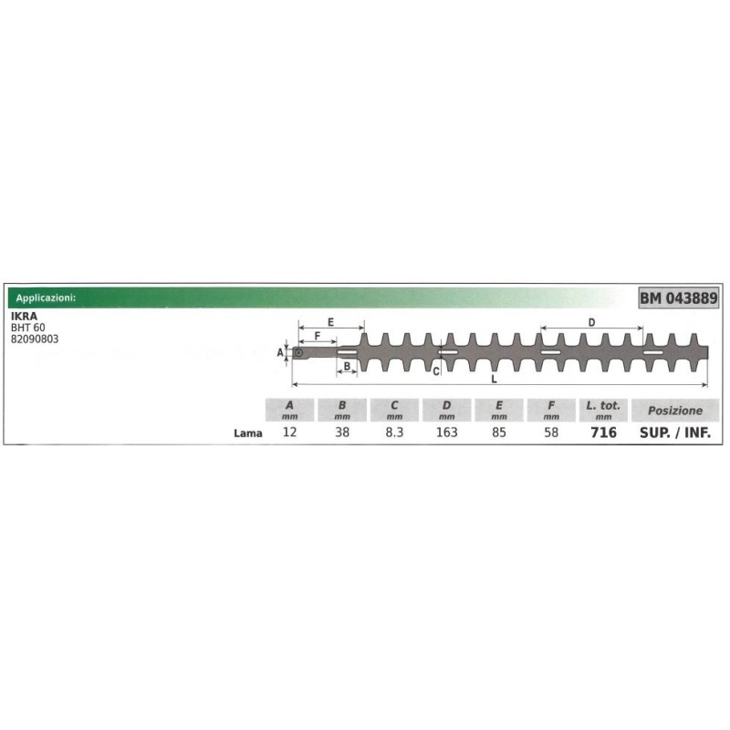 IKRA Ober- / Untermesser für Heckenschere BHT 60 043889