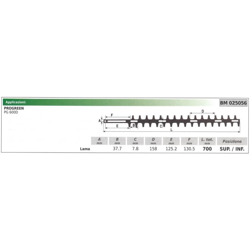 PROGREEN PG 600D Ober- / Untermesser 025056