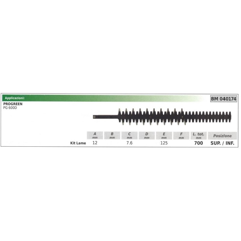 PROGREEN PG 600D cuchilla superior / inferior 040174