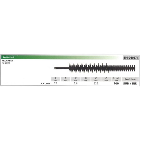 PROGREEN PG 600D cuchilla superior / inferior 040174 | Newgardenstore.eu