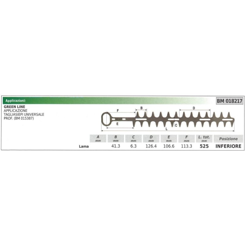 Untermesser GREEN LINE Universal-Heckenschere 018217