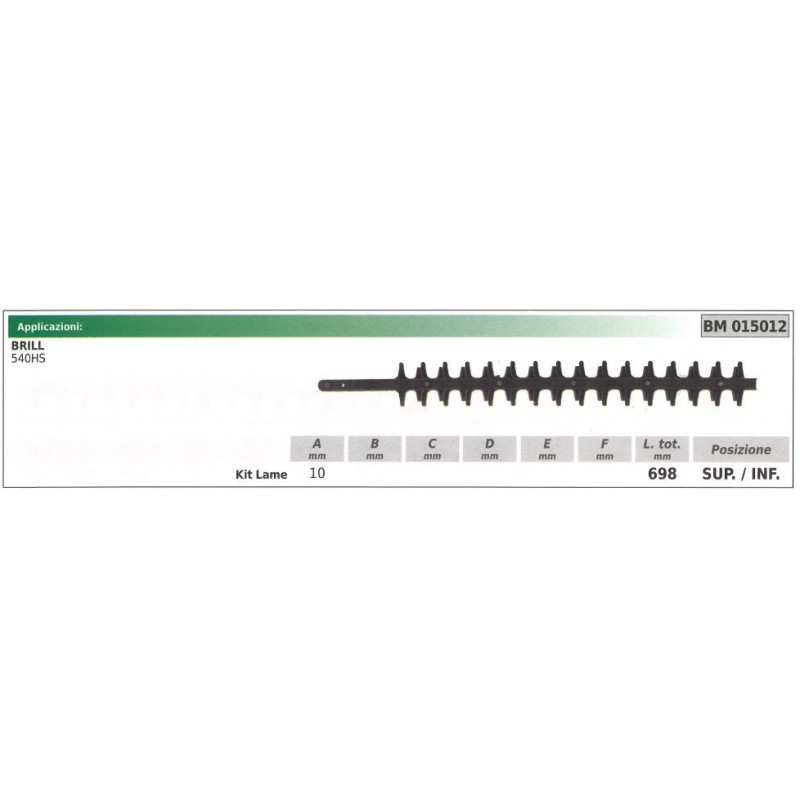 Lower/upper blade BRILL 540HS hedge trimmer 015012