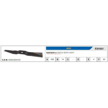 ISEKI Rasenmäher Mähmesser SG13 SG15 SG17 R301661 | Newgardenstore.eu