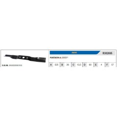 ISEKI lawnmower mower blade SW521 R302695 | Newgardenstore.eu