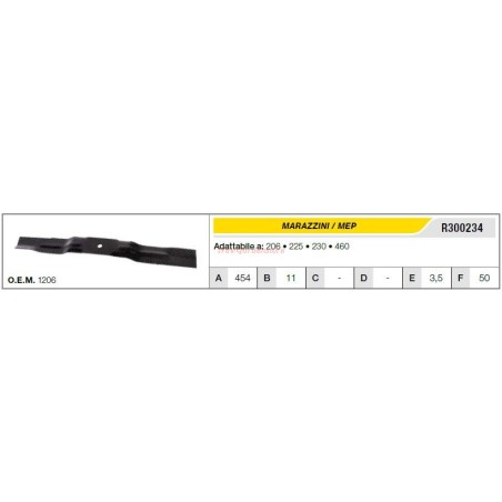 MARAZZINI lawnmower mower blade 206 225 230 460 R300234 | Newgardenstore.eu