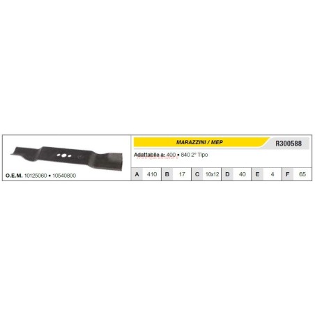 MARAZZINI Rasenmähermesser 400 840 2. Typ R300588 | Newgardenstore.eu