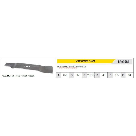 MARAZZINI lawnmower mower blade 460 long series R300589 | Newgardenstore.eu