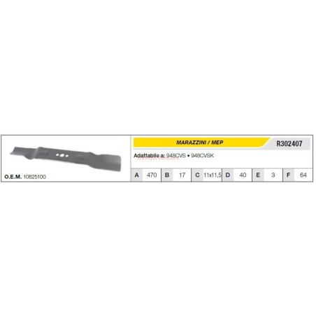 MARAZZINI lawnmower mower blade 948CVS 948CVSK R302407 | Newgardenstore.eu