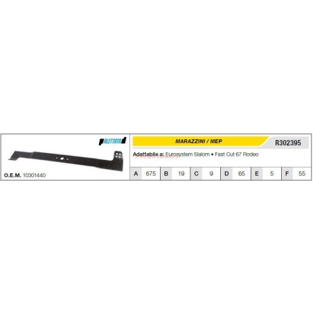 Lame de tondeuse MARAZZINI EUROSYSTEM SLALOM R302395 | Newgardenstore.eu