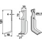 Lame motoculteur compatible 350-678 AGRIA 1250-271 30