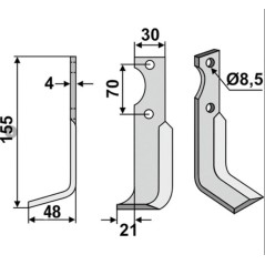 Cuchilla escarificadora compatible 350-679 AGRIA 1250-271 29 | Newgardenstore.eu