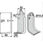 Cuchilla para escarificador giratorio derecho compatible 350-016 AGRIA 16454