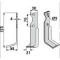 Cuchilla motocultora derecha compatible 350-561 AGRIA 17549 NH17549