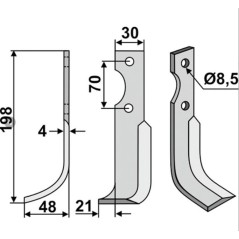 Kreiselgrubbermesser rechts kompatibel 350-567 AGRIA 616112 | Newgardenstore.eu