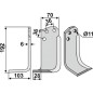 Cuchilla escarificadora compatible izquierda 350-015 AGRIA 192mm