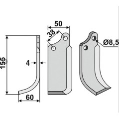 Cuchilla cortasetos izquierda compatible 350-029 AGRIA 1767 71953 | Newgardenstore.eu