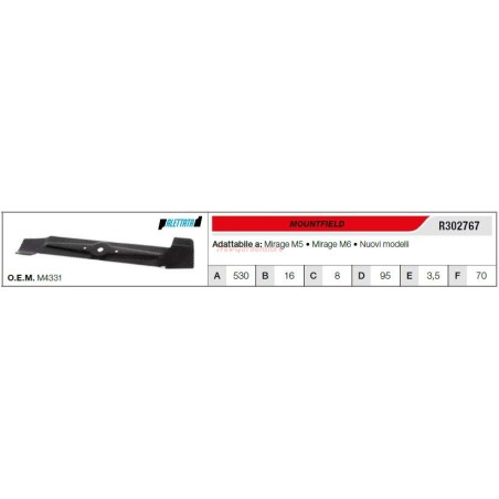 MOUNTFIELD lawn tractor mower blade MIRAGE M5 M6 R302767 | Newgardenstore.eu